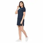 RIGO Cotton Blend Stripped Midi Dress For Women (M, Navy)
