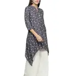 Fabclub Women Rayon Printed Asymmetric Kurti With Palazzo (Grey)