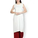Fabclub Women Pleated Geometric Printed Jacket Kurta With Palazzo (Multi Color)