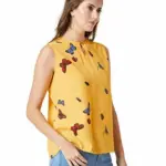 Miss Chase Women's Yellow Printed Top