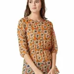 Miss Chase Women's Multicolored Chiffon Floral Top