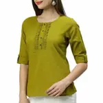 Janasya Women's Regular Cotton Slub Top