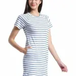 RIGO Women's Mini Dress (WDRS115-1030-M_White & Blue)