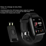 PunnkFunnk D116 Smart Band, Activity Tracker Fitness Band, Sleep Monitor, Step Tracking, Heart Rate Sensor, Kids Smart Watch for Men, Women, Black