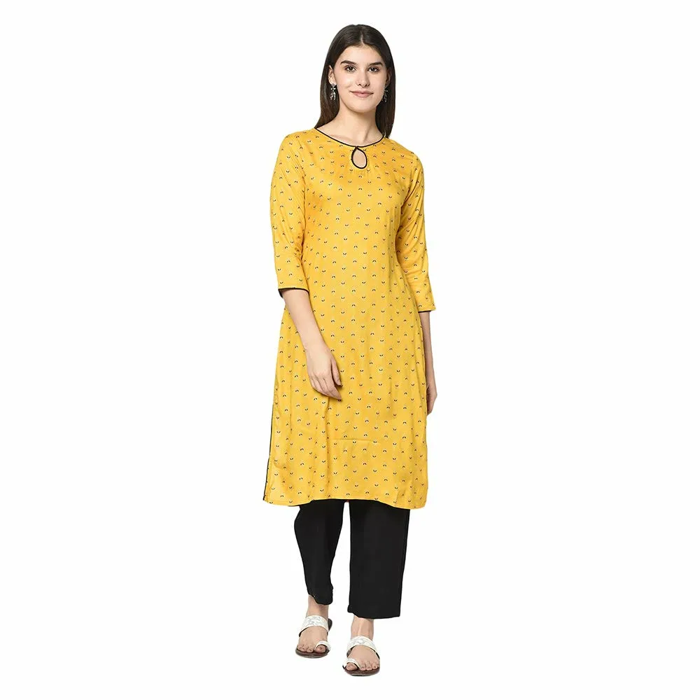 ERISHA Women's Rayon Printed Kurta with Pant/Palazzo