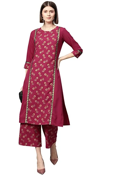 ZIYAA Women's Crepe Salwar Suit Set