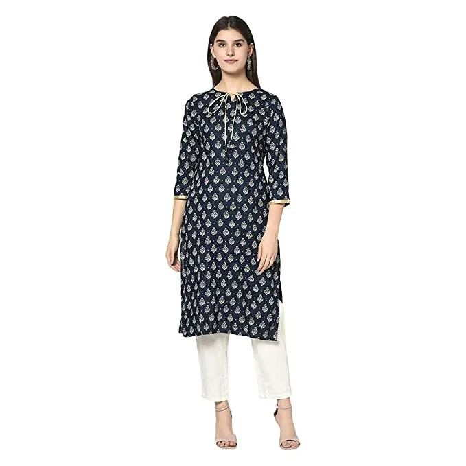 ERISHA Women's Rayon Printed Kurta Pant Set