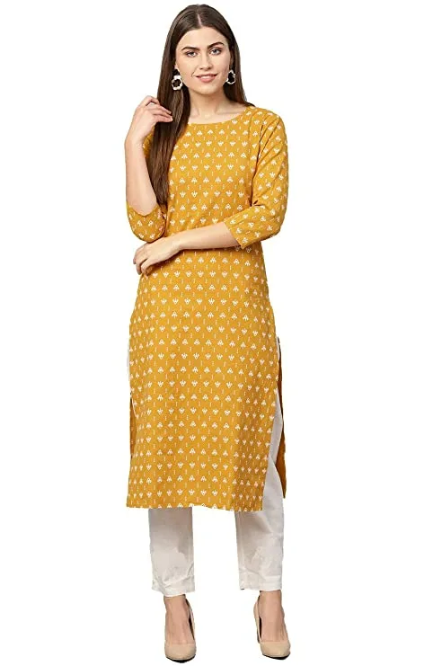 ERISHA Women's Rayon Printed Kurta with Pant