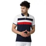 Rodamo Striped Casual Wear Slim Fit Half Sleeves Polo T Shirts for Men Fashion