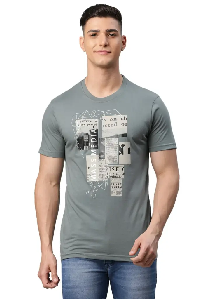 Rodamo Comfortable Round Neck Printed Tees for Men Fashion