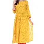 Erisha Women's Rayon Printed Kurta with Palazzo Pant Set_Yellow