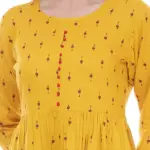 Erisha Women's Rayon Printed Kurta with Palazzo Pant Set_Yellow