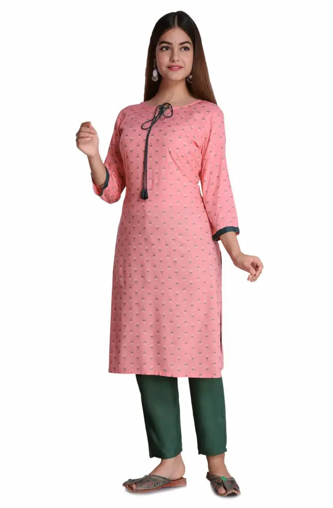 ERISHA Women's Rayon Printed Kurta Pant Set