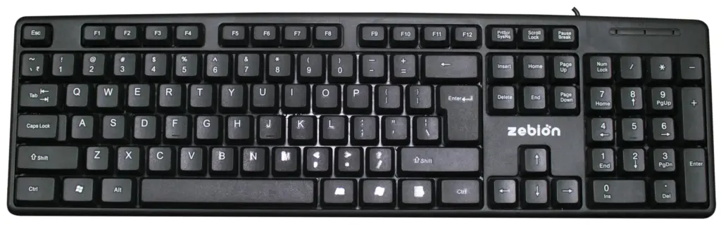Zebion K500 USB Keyboard, Rugged Heavy-Duty Body, Tested with Over 1 Million Keystrokes,Clicky-Touch Feel, Ergonomic Design;