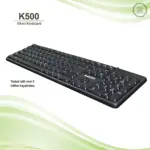 Zebion K500 USB Keyboard, Rugged Heavy-Duty Body, Tested with Over 1 Million Keystrokes,Clicky-Touch Feel, Ergonomic Design;