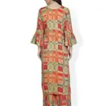Fabclub Women's Heavy Rayon Geometric Printed Kurta With Palazzo (MultiColor)_Medium Size