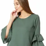 Miss Chase Women's Magenta Ruffled Top
