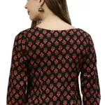 Janasya Women's Regular Black Cotton Top