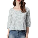 Janasya Women's White Cotton Top