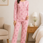 Women's Floral Cotton Night Suit Set