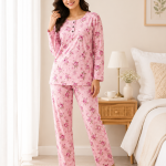 Women's Floral Cotton Night Suit Set