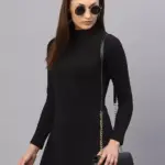 RIGO Cotton Plain / Solid Asymmetric Dress for Women_Medium