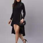 RIGO Cotton Plain / Solid Asymmetric Dress for Women_Medium