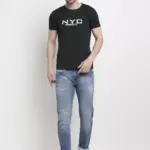 Rodamo Cotton Printed Black T-Shirt (Medium)