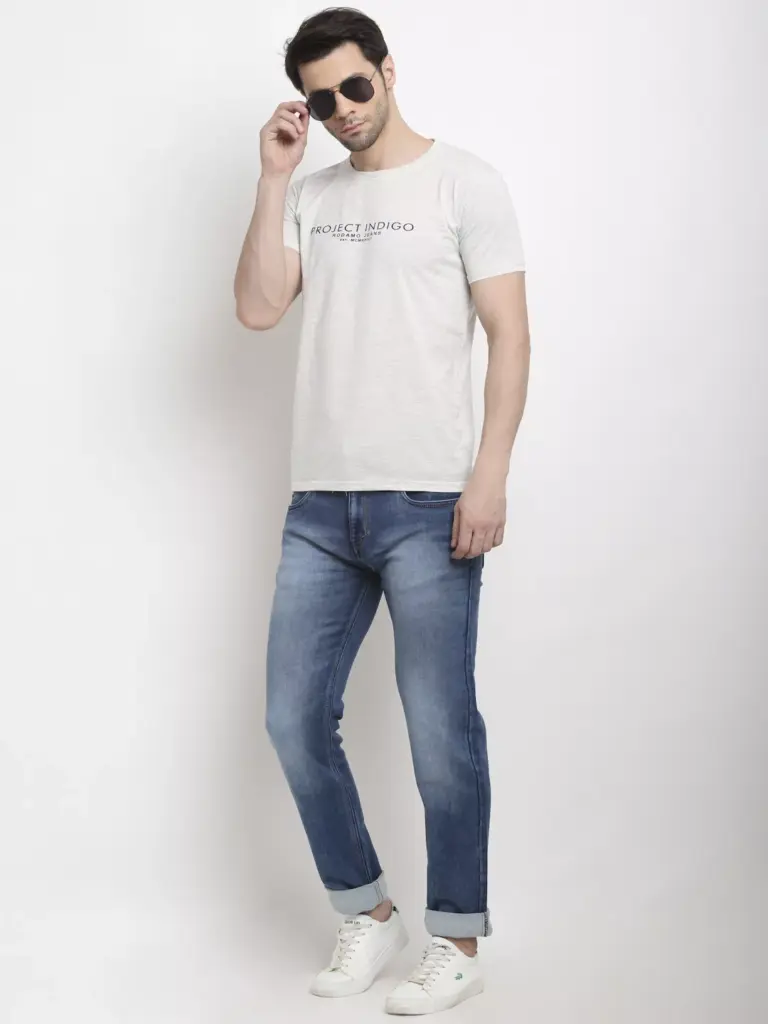 Rodamo Cotton Printed Gray_T-Shirt (Medium)