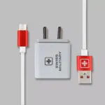 Swiss Military Voltaic 2.4 With Braided Cable TPWHM 2.4 A USB Charger (White)